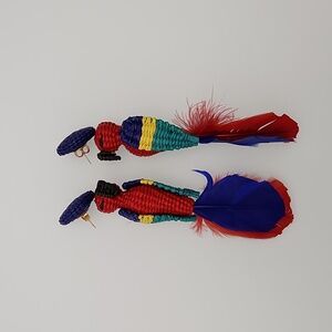 Gorgeous raffia Handmade Designer Earrings MACAW